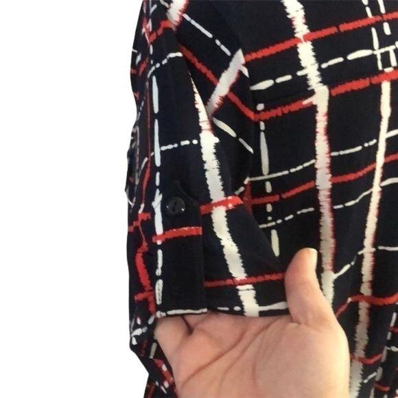 EnFocus 14P red white blue check summer dress - Picture 7 of 11